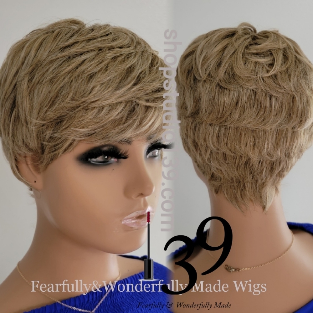 Human hair short pixie wig - Picture 2 of 2